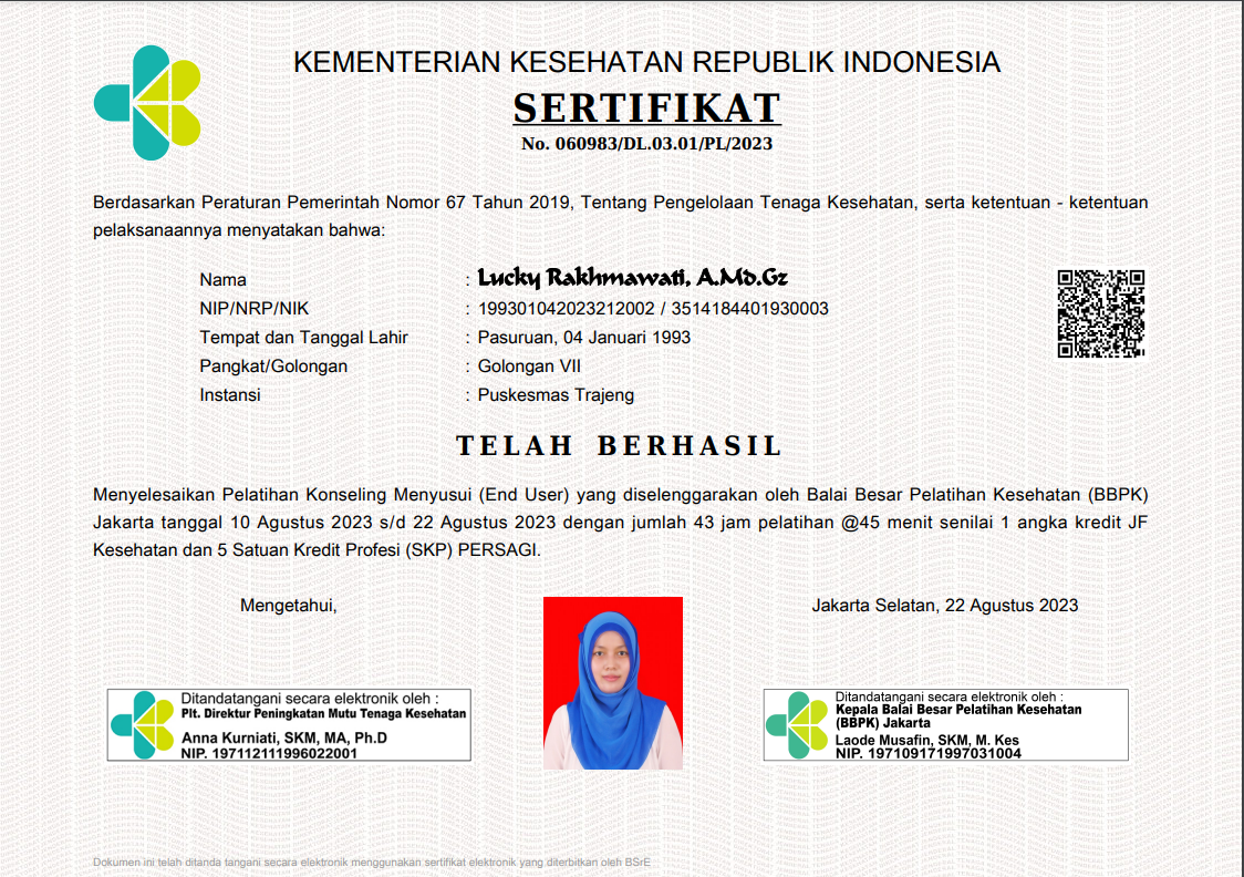 Sertifikat Konselor Laktasi